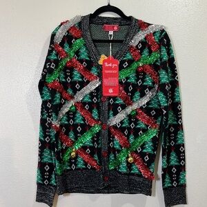 You Look Ugly Today Christmas sweater cardigan. NWT. Size XS/S